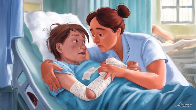 Confortando o paciente