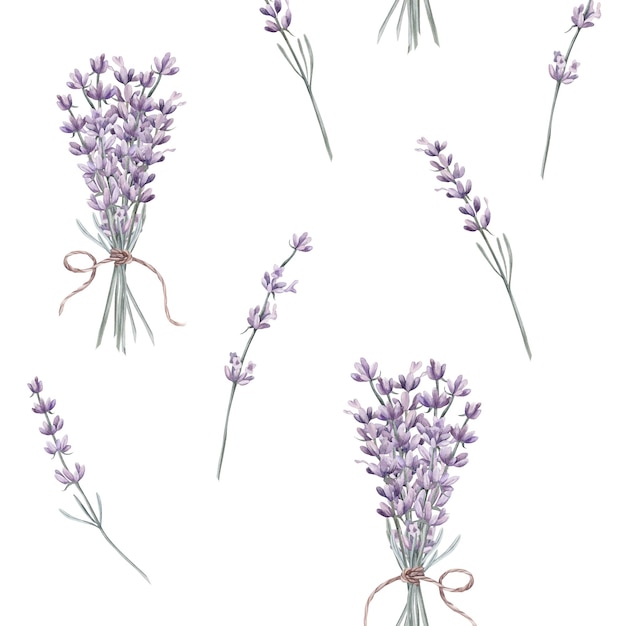 Conjunto de acuarela de lavanda Ilustración para imágenes prediseñadas Diseñado para menús blogs culinarios embalaje textiles sitios de diseño web pegatinas invitaciones patrones logotipos Dibujado a mano