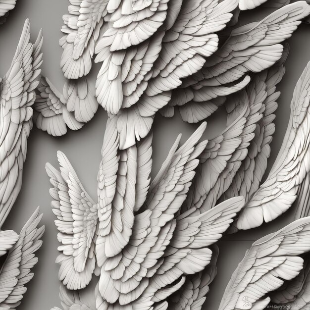 Foto conjunto de alas de ángel en 3d
