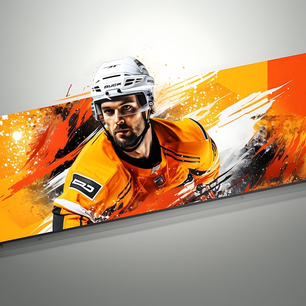 Conjunto de anuncios de pancartas de hockey sobre hielo Tipografía audaz e impactante Equipo Col Flat Diseño de arte 2D Creativo
