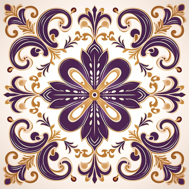 Conjunto de Aristocrático Fleur De Lis Patrón simétrico Forma floral D Clipart 2D Diseño plano Patrón