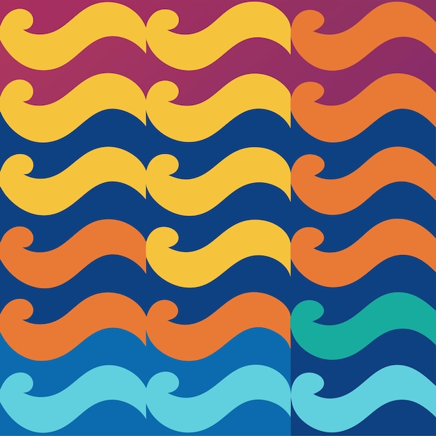 conjunto de arte vectorial y ilustración de patrones sin costuras ondulados