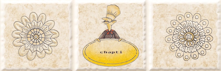 Foto conjunto de azulejos de chef chapati