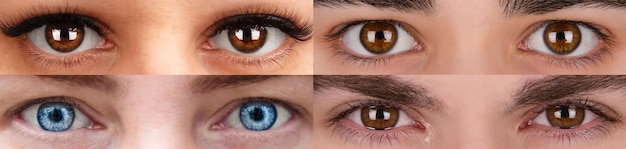 Conjunto de banderas de ojos de diferentes colores