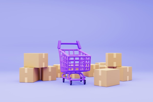 Conjunto de banner de promoción de venta de comprasxAcon fondo en estilo realista 3dIlustración 3dxA