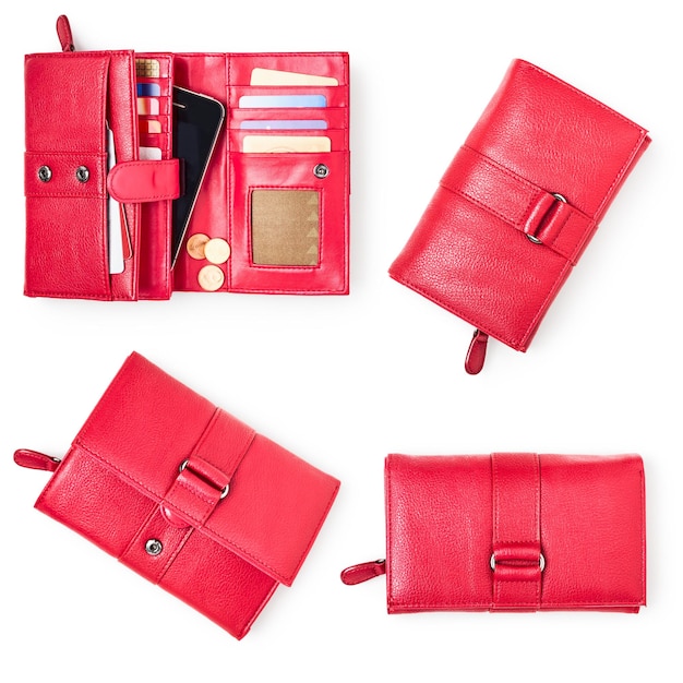 Conjunto de billetera roja