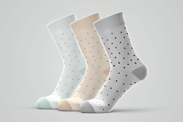 Conjunto blanco de calcetines para uso diario sobre fondo claro creado con ai generativo