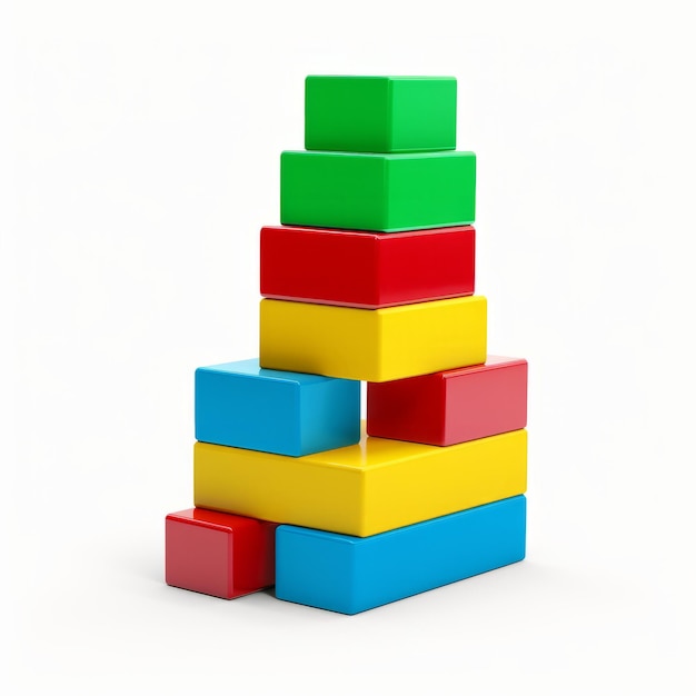 Conjunto de bloques de construcción coloridos para niños