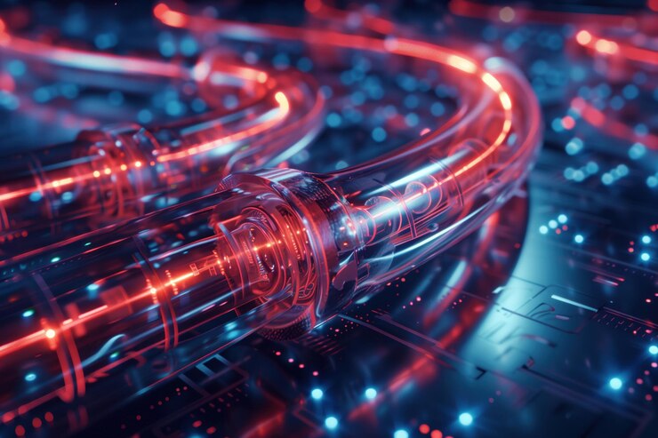 Foto conjunto de cables de red para la transmisión de datos