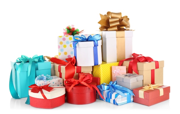 Conjunto de cajas de regalo aislado