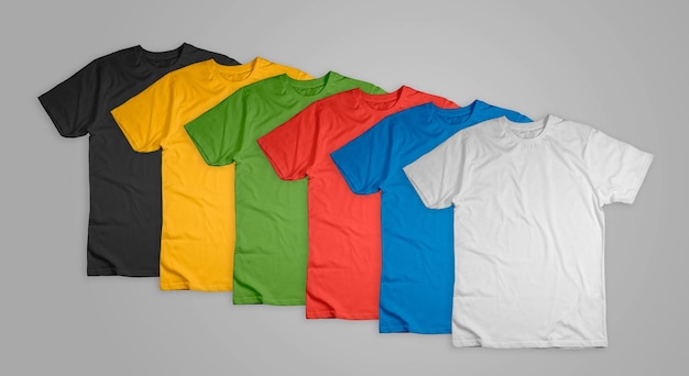 Foto conjunto de camisetas de colores