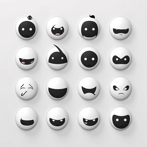 Foto un conjunto de caras emoji