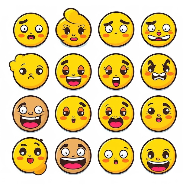 un conjunto de caras emoji