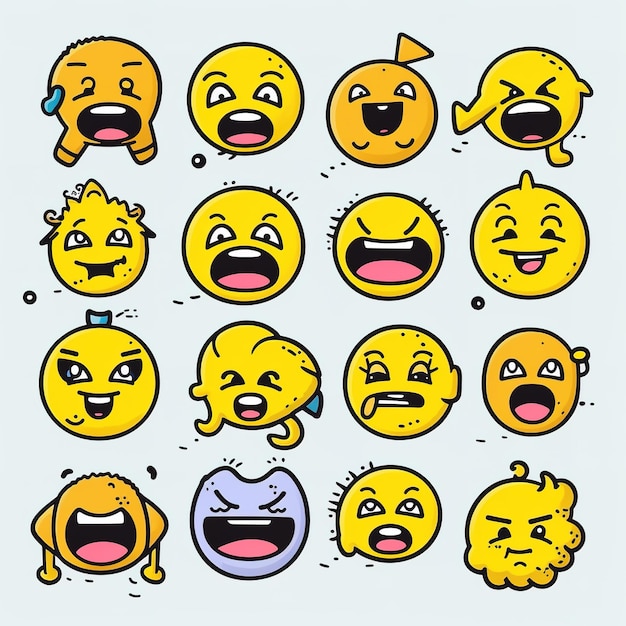 un conjunto de caras emoji