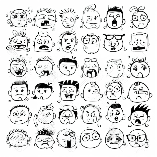 un conjunto de caras emoji