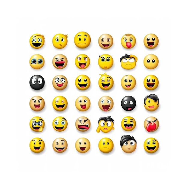 un conjunto de caras emoji