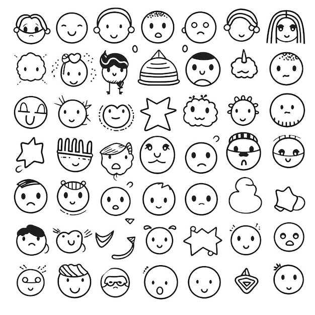 un conjunto de caras emoji