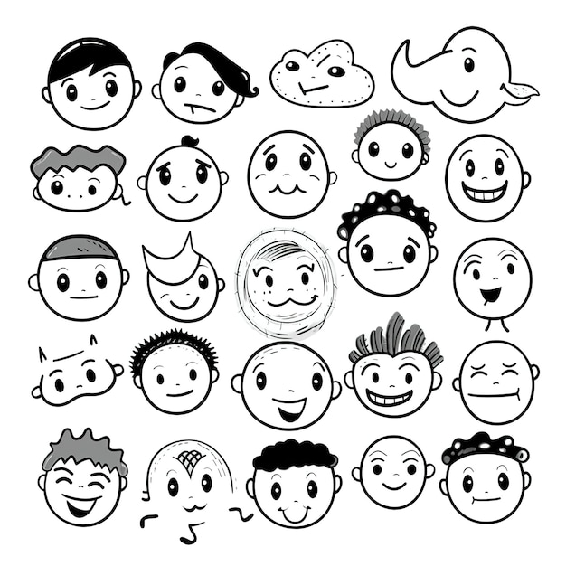 un conjunto de caras emoji