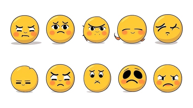 un conjunto de caras emoji