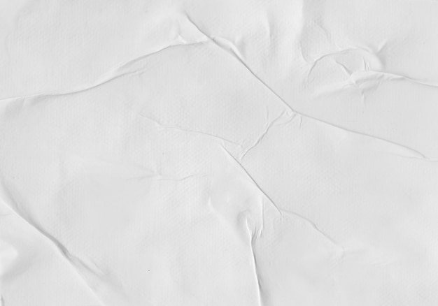 Conjunto de carteles arrugados de papel arrugado y arrugado pegado blanco en blanco
