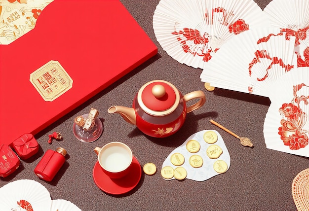 Conjunto de la ceremonia del té de la boda china