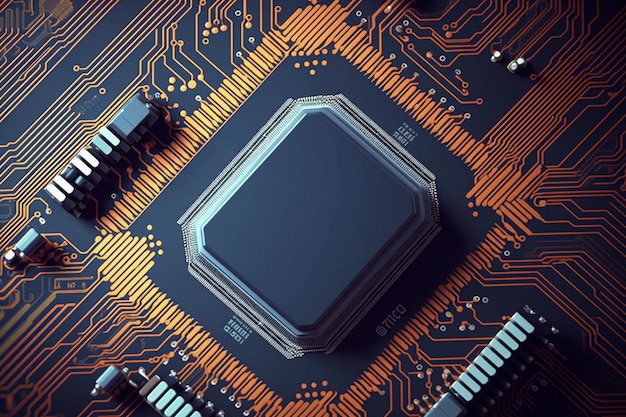 Conjunto de chips de computadora colorido de inteligencia artificial AI