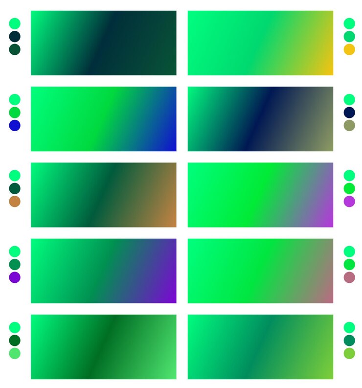Foto un conjunto colorido de colores con diferentes colores