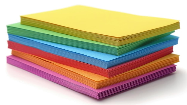 Foto conjunto colorido de notas adhesivas vacías colocadas en una fila para un atractivo visual espacio de trabajo