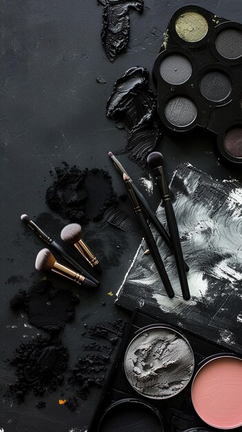 Un conjunto creativo de colores de maquillaje oscuro 8K