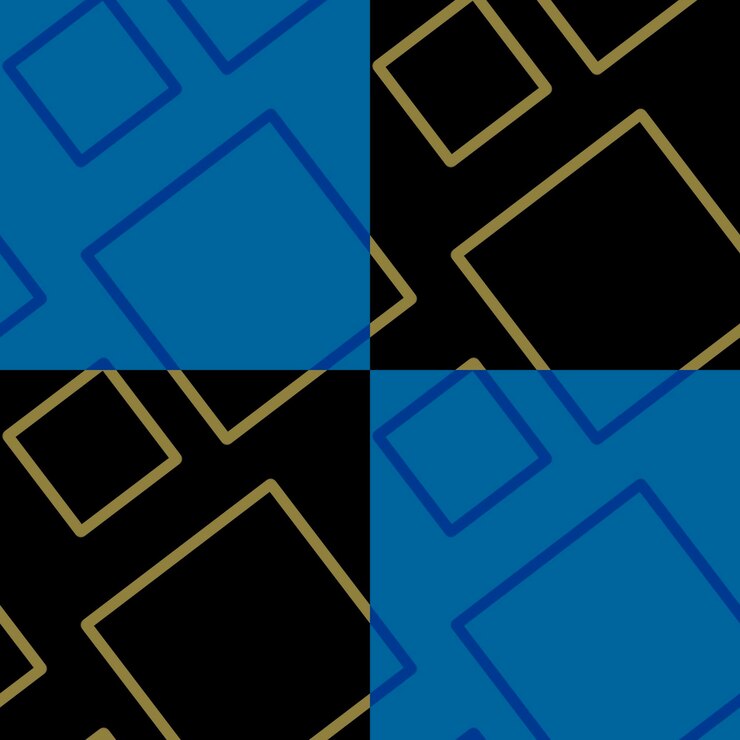 Foto un conjunto de cuatro cuadrados con un fondo azul