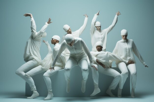 Conjunto de danza moderna en blanco