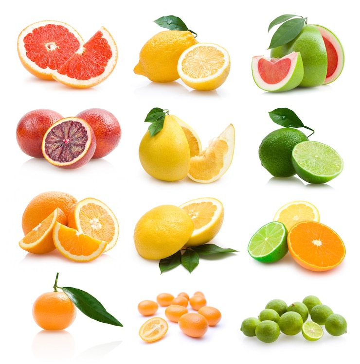 Foto conjunto de 12 citrinos diferentes