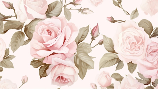 Conjunto de arranjo em aquarela de rosas e folhas