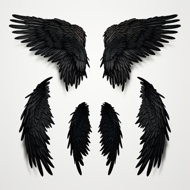 conjunto de asas pretas sobre um fundo branco