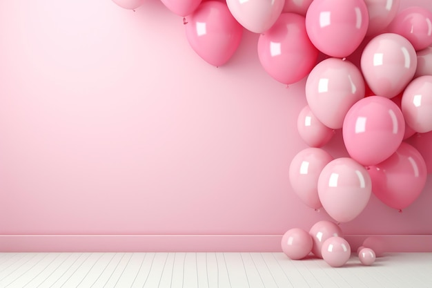 Conjunto de balões coloridos com espaço vazio para texto fundo realista para aniversário de aniversário