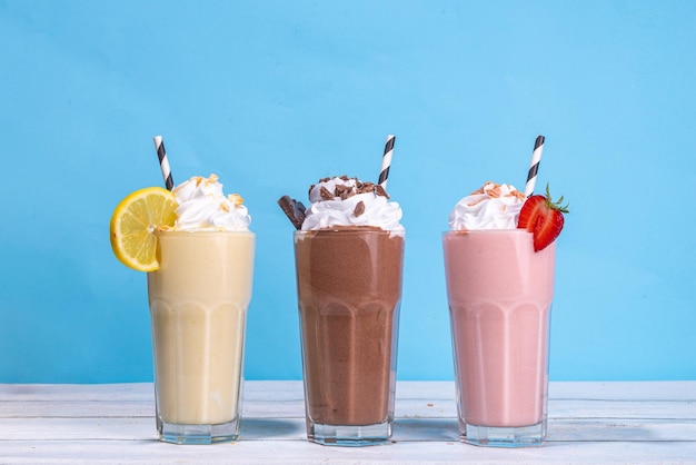 Conjunto de batidos refrescantes de verão