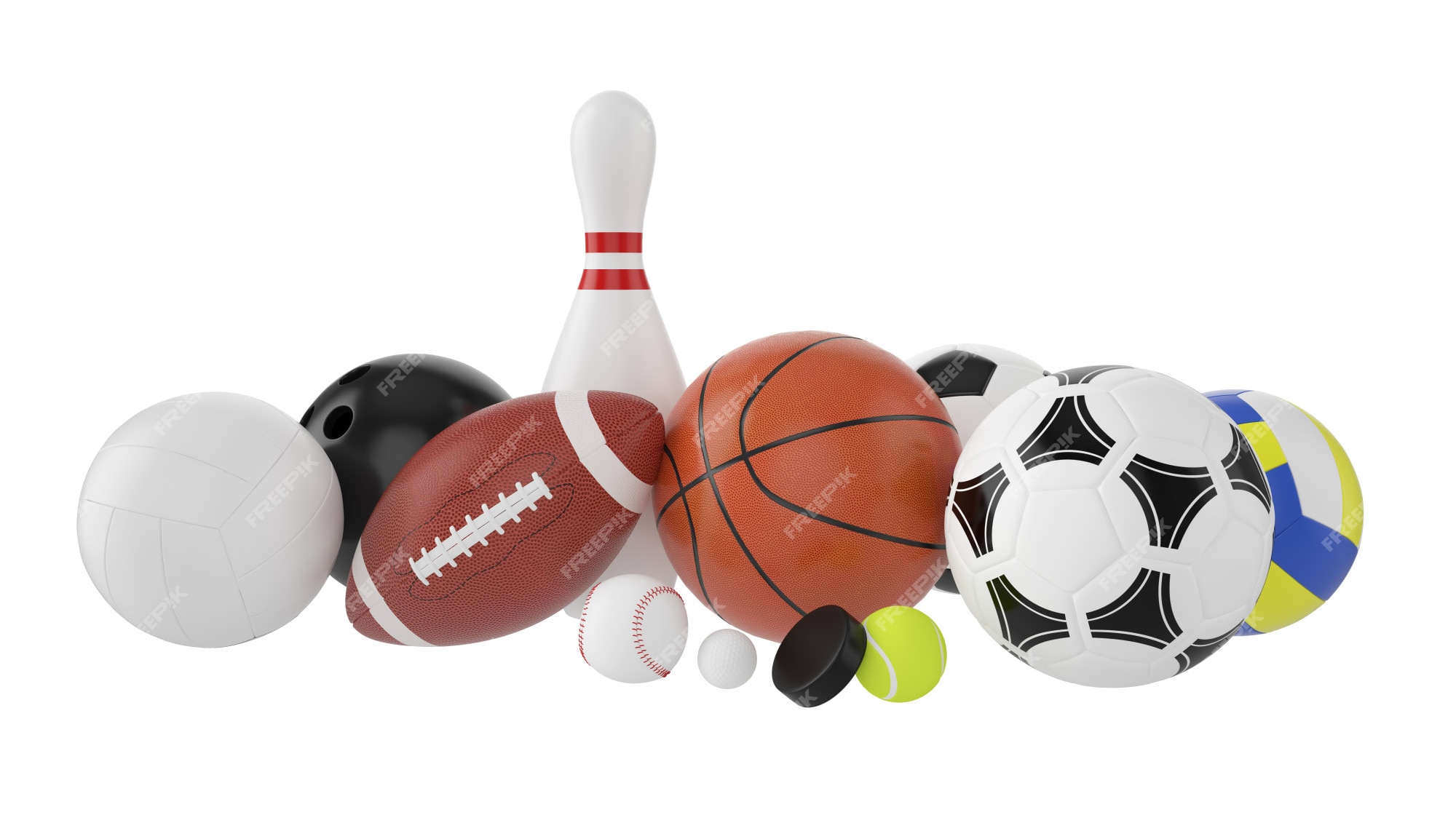 conjunto de bolas coloridas de esporte e itens de jogos 830230