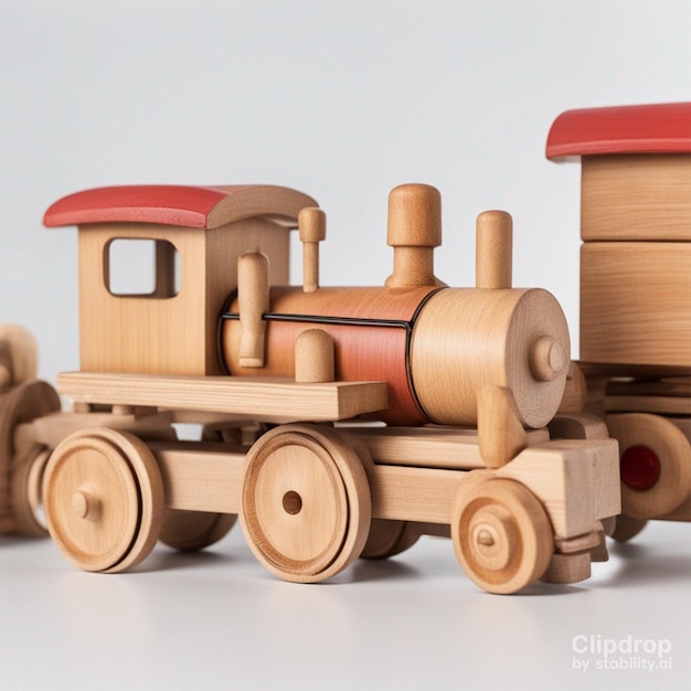 Foto conjunto de brinquedos de madeira educativos trilhos de trem de madeira brinquedo de madeira para crianças