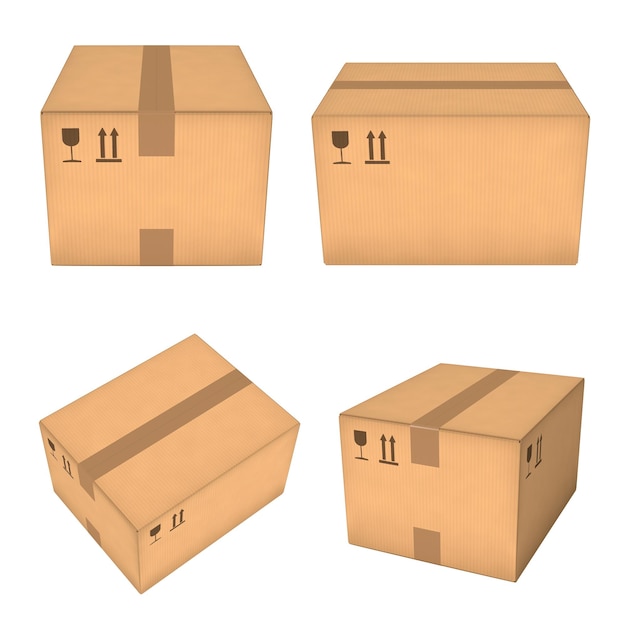 Conjunto de caixas de papelão