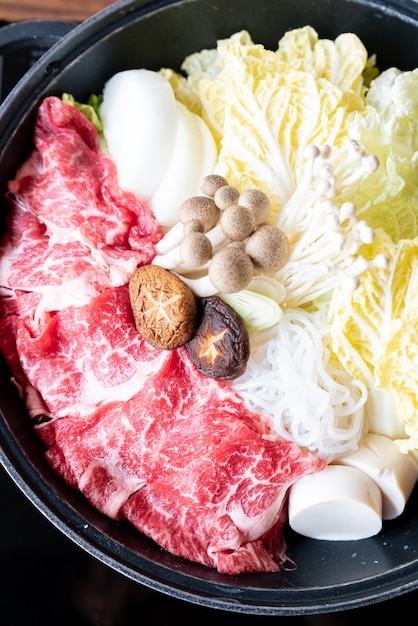 Conjunto de carne sukiyaki