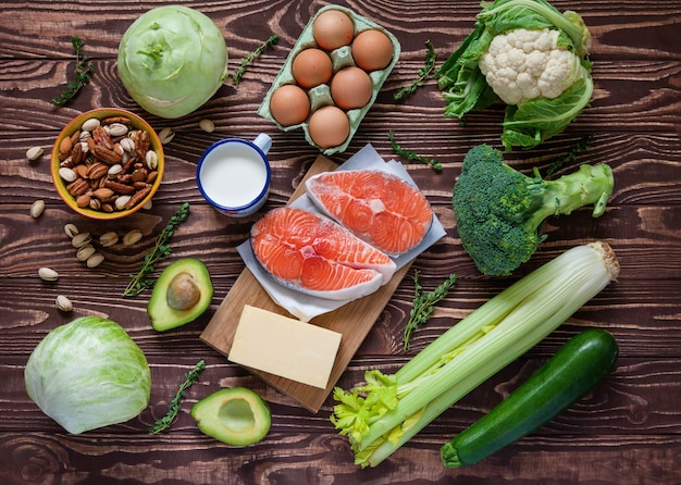 Conjunto de comida saudável