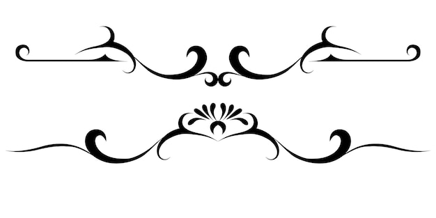 conjunto de delimitadores em preto e branco para divisores de texto