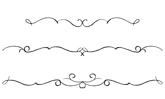 conjunto de delimitadores em preto e branco para divisores de texto