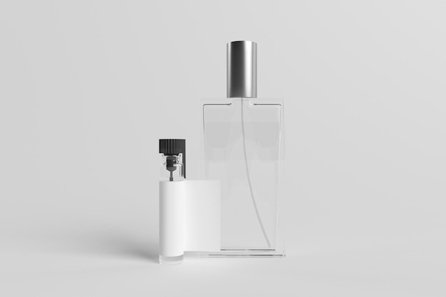 Foto conjunto de demonstração de renderização 3d para o design de perfume
