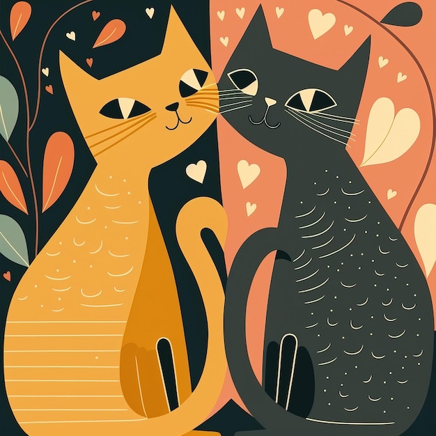 conjunto de desenhos animados engraçados ilustração de gatos fofinhos IA generativa