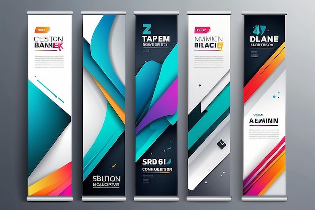 Conjunto de design de banners vetoriais abstratos Coleção de modelo de banner web design moderno de modelo para flyer de anúncios web