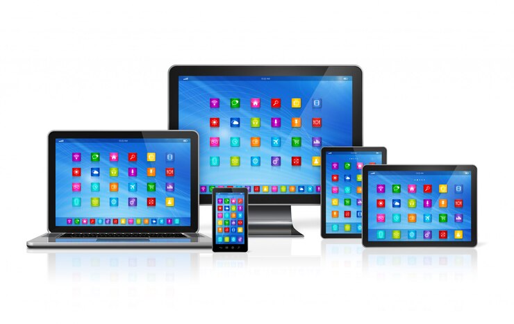 Foto conjunto de dispositivos de computador