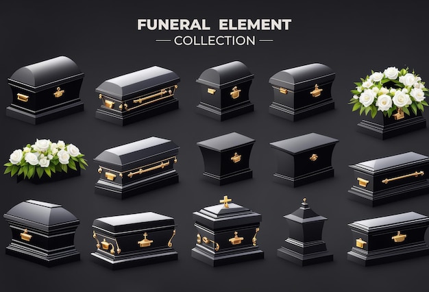 conjunto de elementos funerários