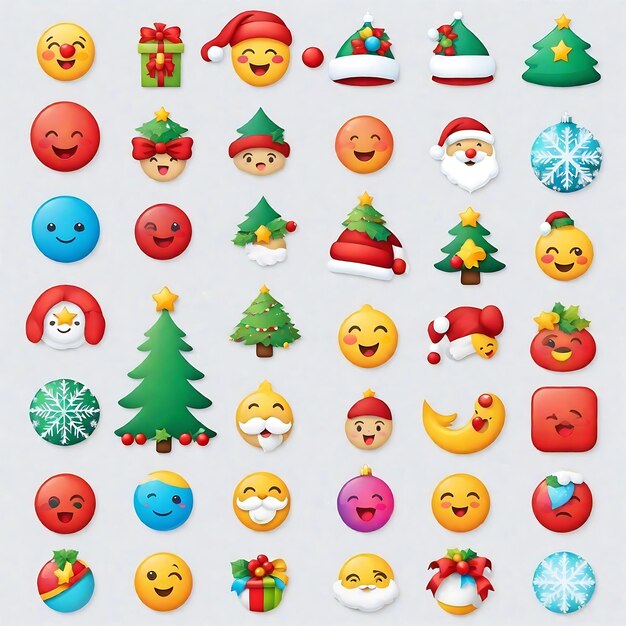 conjunto de emoji Férias Hootenanny Caprichosas Revelações de Natal