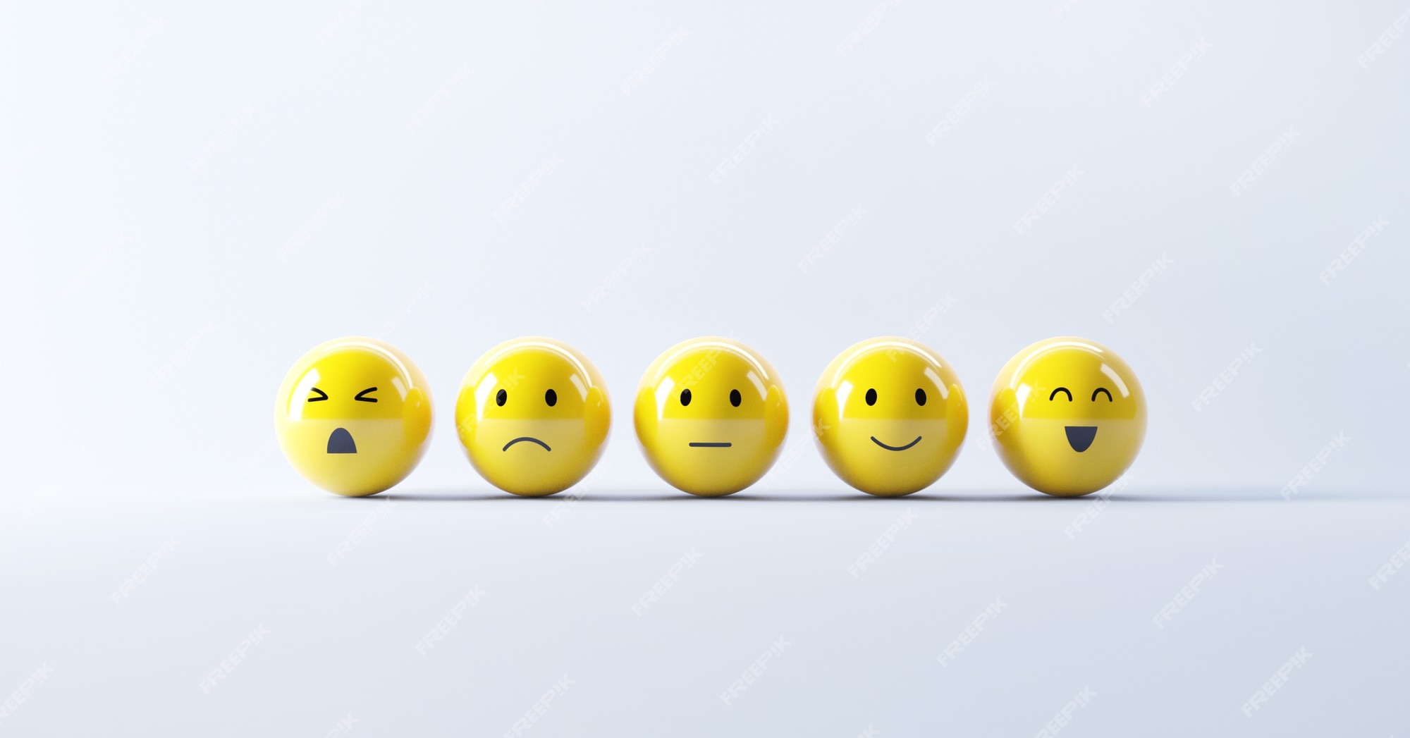 Conjunto de ícones de emoji rostos símbolos de humor emoticon fofos  sorrindo feliz, alegre, triste e com raiva